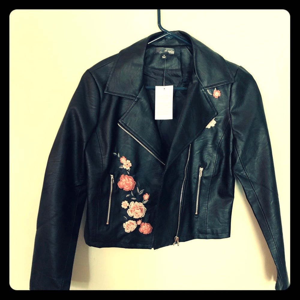 Black leather jacket